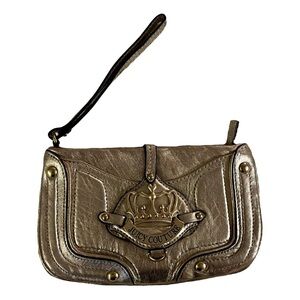 Juicy Couture Metallic Gold Wristlet with Crown Emblem NWOT